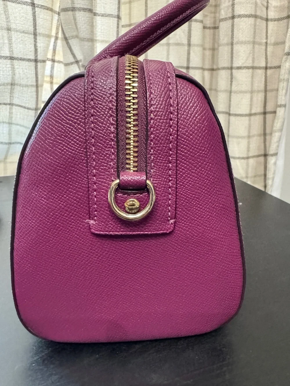 Coach Rowan Leather Satchel Black Cherrry
